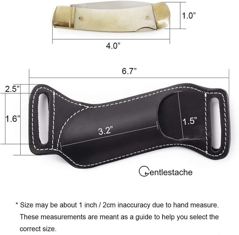 Gentlestache Leather Knife Sheaths for Belt, Knife Holster, Pocket Knife Sheath, EDC Leather Sheath for Folding Knife Carrier - Image 5